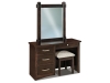 Denver JRDV-061-Vanity Dresser, JRDV-047-2-Mirror and Denver Vanity Bench: JRDV-016-JR