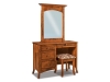 Carlisle JRC-061 Vanity Dresser; JRC049-1 Mirror; JRC-016 Bench-JR