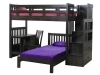 1720-Kingston Bunkbed, Desk, Chair, Twin Bed, Staircase-OT