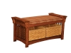 Mission Slat Bench with Baskets-AJ
