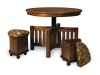 5-Piece Round Table w/Storage Benches-AJ