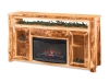 LR726-A: Log TV Cabinet with Fireplace-FS