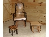 108-Glider with Oak Back and Seat, 109-Gliding Ottoman, 110- Small Footstool-HH