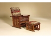710-712 Bow Arm Slat Glider and Ottoman-AJF