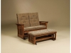 730-732-Bow Arm Slat Loveseat and Ottoman-AJF