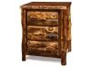 BC217-AW-3 Drawer Nightstand-Aspen Log with Walnut Cabinet-FS