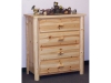 BC207-PP: 4 Drawer Chest-Plain Pine-FS