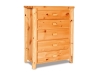 BC214-PP: 5 Drawer Chest-Plain Pine-FS