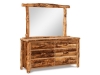 BC211-A-W/SS: 6 Drawer Dresser w/Mirror-Slab Sides-FS