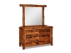 BC209-A-ST: Log Small 6 Drawer Dresser w/Mirror-Rustic Pine-FS
