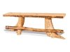 DR420-A: Fireside Flat Stump Bench with Footrest: Aspen-FS