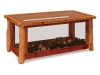 T504-RC: Log Coffee Table w/Glass-Red Cedar-FS