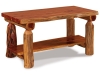 T502-RC: Log Coffee Table w/Shelf-Red Cedar-FS