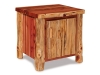 T510-RC: Log End Table w/Door-Red Cedar-FS