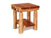 T507-RC: Log End Table w/Shelf-Red Cedar-FS