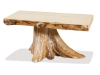 T501-A-Flat Top Coffee Table with Stump Base-Aspen-FS