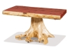 T501-RC-Flat Top Coffee Table with Stump Base-Red Cedar-FS